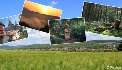 Collage: Verschiedene Motive aus Hessen