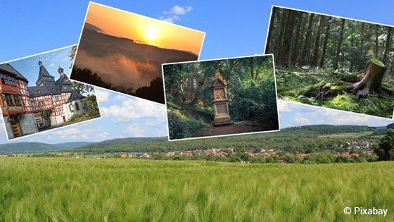 Collage mit hessischen Motiven