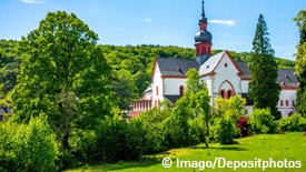 Blick aufs Kloster Eberbach.