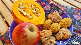 Plätzchen mit Kürbis oder Apfel